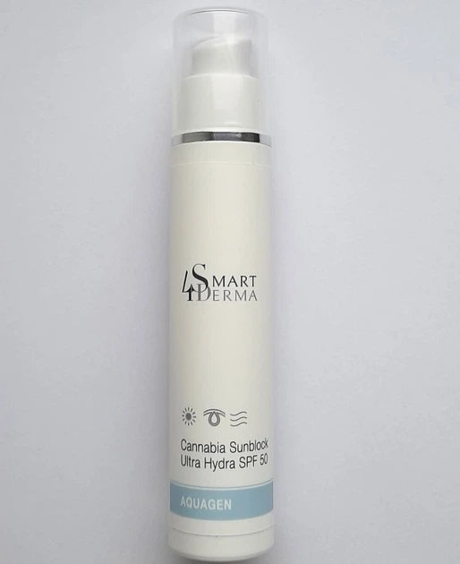 Ультра зволожуючий захисний крем SPF 50 з олією канабісу /Smart4Derma Aquagen Cannabia Sunblock Ultra Hydra SPF 50 50мл